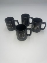 Rae Dunn 4 Mini Coffee Demi Espresso Cups Sip Gulp Drink Slurp Ceramic - £31.16 GBP