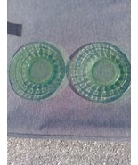 Early Anchor Hocking  Green Block Optic Depression Glass Saucer/Sherbet ... - $7.99