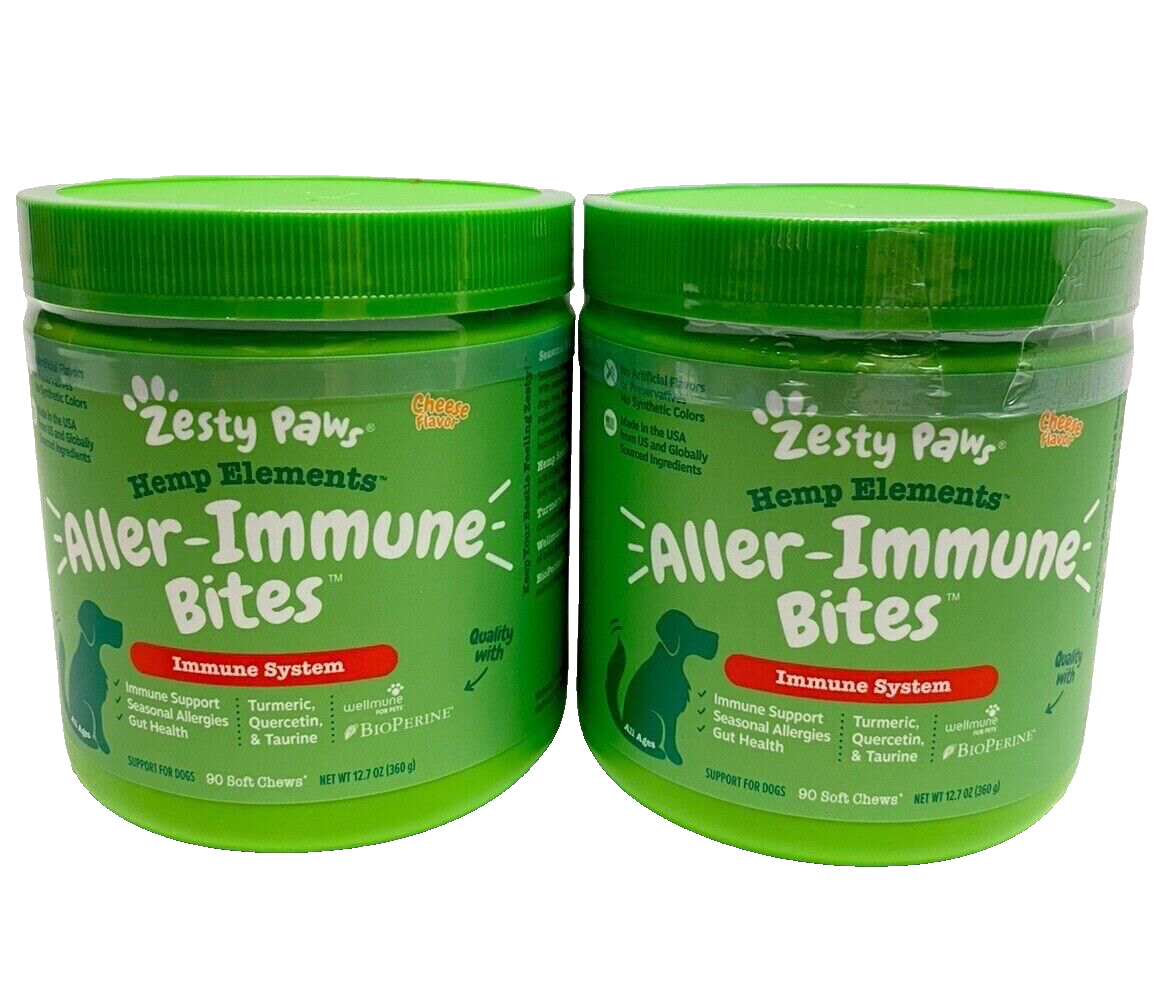 2 Pack Zesty Paws Dog Allergy Relief - Anti Itch Supplement 90 -2026 - $33.15