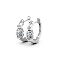 1Ct Pear Shape Simulated Diamond Hoop Huggies Earrings 14K White Gold Silver 925 - £36.78 GBP