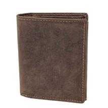 DR406 Men&#39;s Small Bifold Leather Wallet Brown - £18.47 GBP