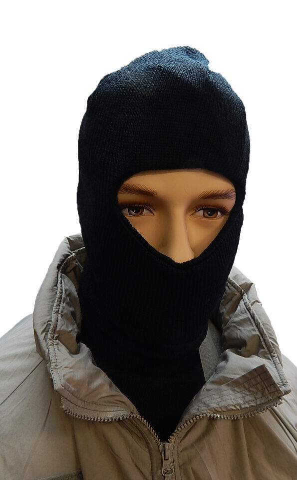 PRE-OWNED Military Black Hood Mask Balaclava Snow Extreme Cold 8415-01-3... - $9.28