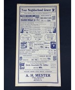 A.H. MESTER General Merch &quot;YOUR NEIGHBORHOOD GROCER&quot; Mainland, PA  Est 1... - $11.88