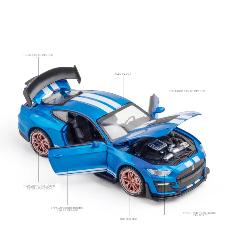 Play New 1:32 High Simulation SupeAr Ford Mustang Shelby GT500 Car Model Alloy P - £37.13 GBP