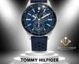 Tommy Hilfiger Montre à quartz pour homme avec bracelet en silicone bleu... - £95.83 GBP