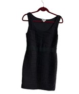 H&M women's black sleeveless round neck textured bodycon dress Medium - $17.82