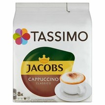 TASSIMO: Jacobs Cappuccino CLASSICO -Coffee Pods -8 pods-FREE SHIPPING - £13.77 GBP