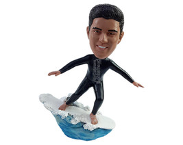 Custom Bobblehead Pro surfer dude showing some cool moves on the surfboard - Spo - £69.99 GBP