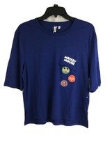 Mickey Mouse Womens Shirt XL Upside Down Pocket Royal Blue Ultra Soft Re... - $12.25