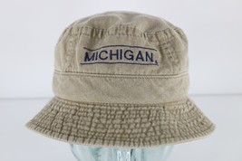Vintage 90s Faded Spell Out University of Michigan Bucket Boonie Hat Cap... - £27.20 GBP