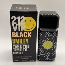 212 VIP Black Smiley 3.4 oz EDT Carolina Herrera Men Limited Edition -NEW IN BOX - $110.00