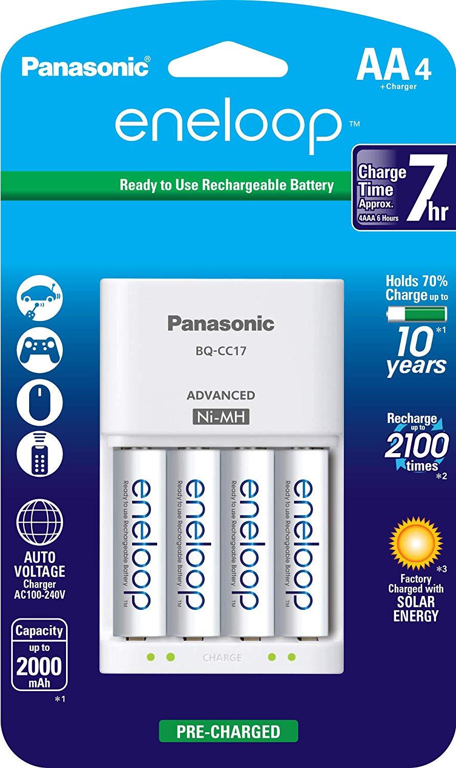 Primary image for Panasonic Eneloop Individual Cell Battery Charger Pack w/ (4) AA Batteries