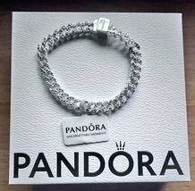 New Pandora Timeless Pavé Cuban Chain Sterling Silver Ale S925 Bracelet 20cm - £103.91 GBP