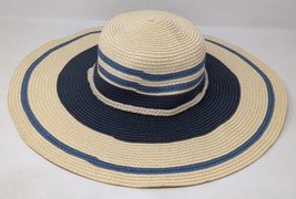 Lauren Ralph Lauren Women&#39;s Woven Striped Floppy Sun Hat One Size Paper ... - $48.50