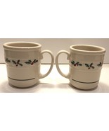 Retired LONGABERGER  Pottery Woven Traditions Holly Mug Set of 2 Made in... - $442.77 MXN