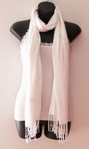 White Women Soft Pashmina Classic Solid Cashmere Scarf Stole Wrap - £15.21 GBP