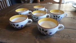 6 Stangl Blueberry Tea Coffee Cups 4 inch diameter - $49.50