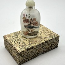 Antique Chinese 19th Century Reverse Painted Glass Snuff Bottle Bird Ima... - $20.00