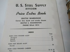 US Steel Supply Catalog 1954-55 Stock List Prices Carbon Steel Metal Coi... - $24.18