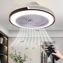 Bedroom Ceiling Fans With Lights, Dimmable Hidden Electric Fan (White Coffee - $129.99