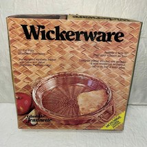 Glasbake Jeannette Wickerware 10&quot; Pie Plate Ovenware Vintage NOS - $8.91