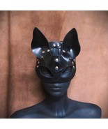Handmade Black Leather Wolf Mask – Masquerade, Halloween, Cosplay &amp; BDSM... - €41,44 EUR