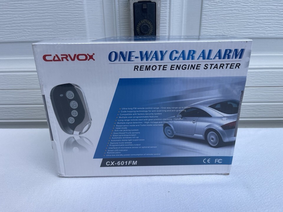 New Sealed Carvox CX-601FM One-Way Auto Motor Alarm With Remote Engine S... - $200.47