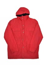 Vintage Woolrich Coat Mens L Red Mountain Parka Jacket Hooded Wool Lined USA - $38.55