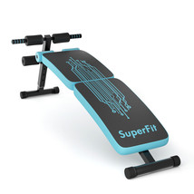 Superfit Folding Weight Bench Adjustable Sit-up Board Curved Decline Ben... - £91.99 GBP