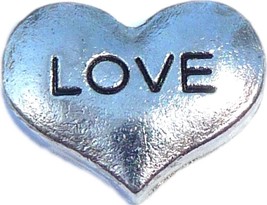 Love Silvertone Heart Floating Locket Charm - £1.91 GBP