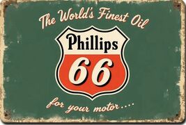 Phillips 66 Retro Vintage Gas Gasoline Oil Tin Sign 8x12 inches Station upe - $34.84 CAD
