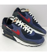 Nike Men’s Air Max 90 Sneaker Sz 9 Blue Red AMRC Air Max Running Club DC9336-400 - $49.45