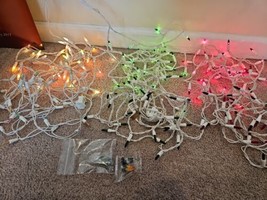 Lot of 6 Assorted Holiday String Lights, Various Colors, LED w/Extra Bulbs - £15.17 GBP