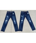 2 Mens AMERICAN EAGLE 29/34 Slim Straight Extreme Flex 4 Blue Jeans Ripp... - £31.11 GBP