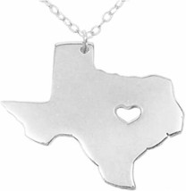 Texas Charm Necklace Stainless Steel Western Charm State Pendant I Love You TX - $23.98