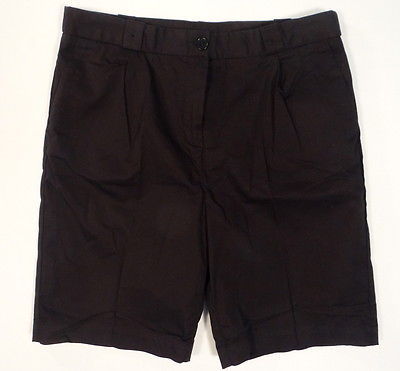 Primary image for Lacoste Black Pleated Front Stretch Bermuda Shorts Women's NWT $130