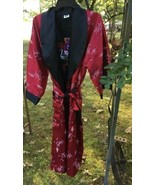 Rose Robe Kimono Size XL Just For You Red  Made In Thailand Dragon Unisex - $435.44 MXN