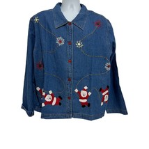 Carolina Blues Plus Size 22/24  Women&#39;s Christmas Embroidered Denim Shirt New! - £12.69 GBP
