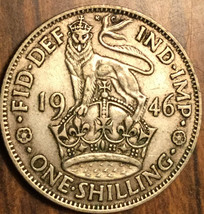 1946 UK GB GREAT BRITAIN SILVER SHILLING COIN - English crest - - $6.95
