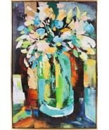 Original Art Painting HOWARD ELLIOTT Tranquil Bouquet Multi-Color Textured - £978.14 GBP