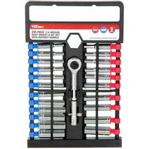 Hyper Tough Deep Socket Bit Set Ratchet Handle 1/4-In Drive 24-Pc Tools NEW - $600.08 MXN