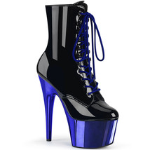 PLEASER ADORE-1020 Women&#39;s 7&quot; Heel Platform Lace-Up Front Ankle Side Zip Boots - £80.63 GBP