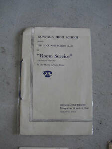 Vintage 1940 Gonzaga High School Play Program - $18.81