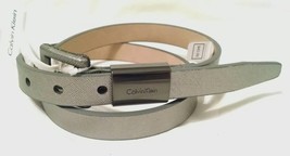 NWT $42 CALVIN KLEIN Gunmetal Silver Belt S New - $16.09