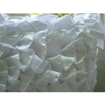 Vintage Style Ruffles 16&quot;x16&quot; Satin White Pillow Cases, Vintage Whites - £19.32 GBP+