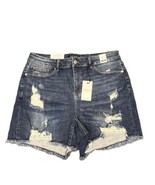 JUDY BLUE Cut Off Short Women 1XL Denim Mid Rise Distressed Frayed Hem D... - $41.70