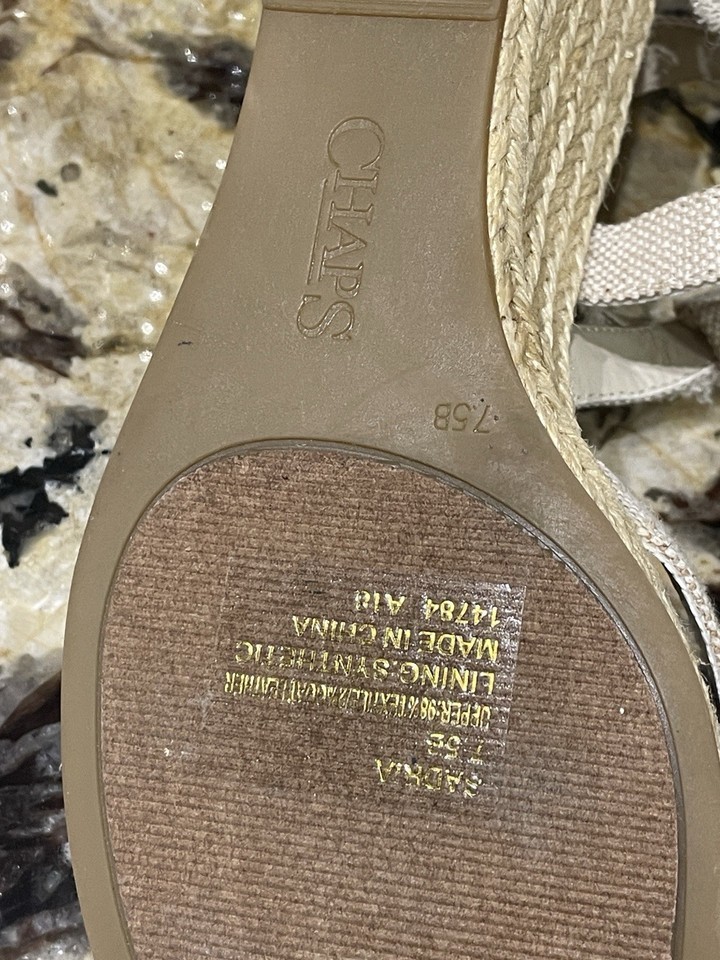 NWT Chap's Women's Sandals Wedge Sadria Washed Canvas size 7 Item image 8