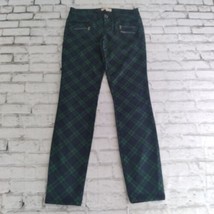 Rewind Pants Womens Juniors 5 Blue Green Plaid Low Rise Zipper Detail - $17.99