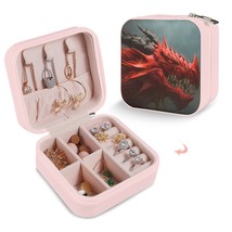 Leather Travel Jewelry Storage Box - Portable Jewelry Organizer - Puff - £12.18 GBP