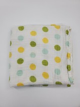 Bedtime Original Baby Blanket White Muslin Multicolor Polka Dots Lambs Ivy B350 - £11.74 GBP
